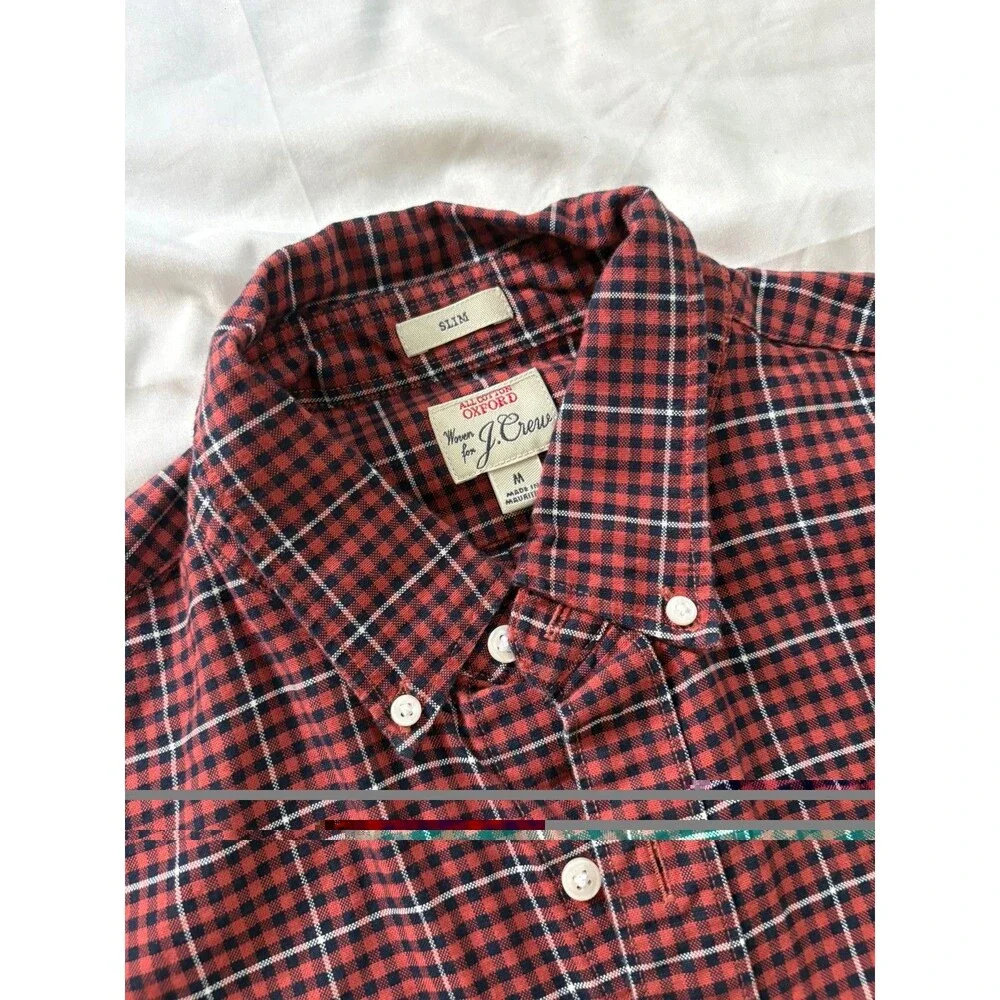 J Crew Flannel Shirt Red Black Plaid Mens S Button Up Cabin Outdoor Classic Prep